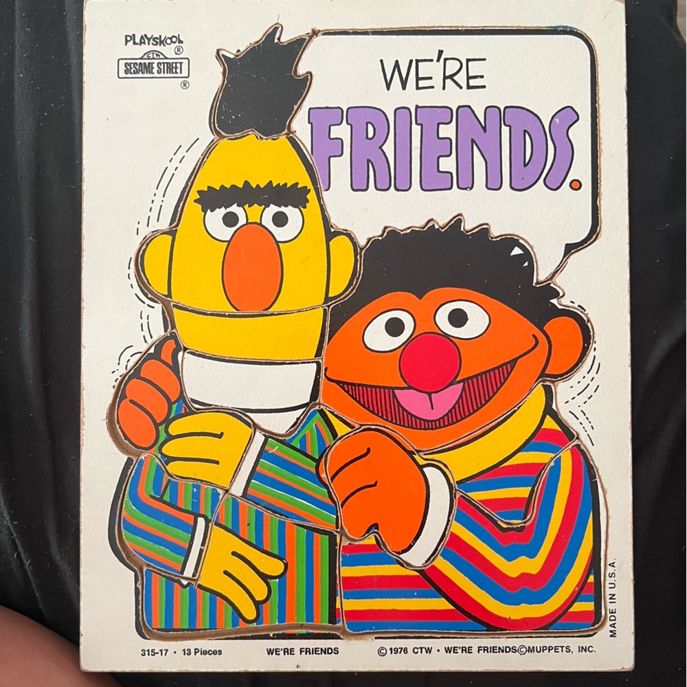 1976 PlaySkool ERNIE & BERT / SESAME Puzzle Toy